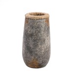 Decorative vase Sneaky Grey M terracotta raffia - Bazar Bizar