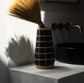 Vase Cutie Black L terracotta and rattan - Bazar Bizar