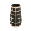 Vase Cutie Black M terracotta and rattan - Bazar Bizar