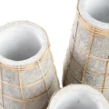 Wazon Cutie Concrete L terakota i rattan - Bazar Bizar