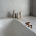 Vase Cutie Concrete M terracotta and rattan - Bazar Bizar