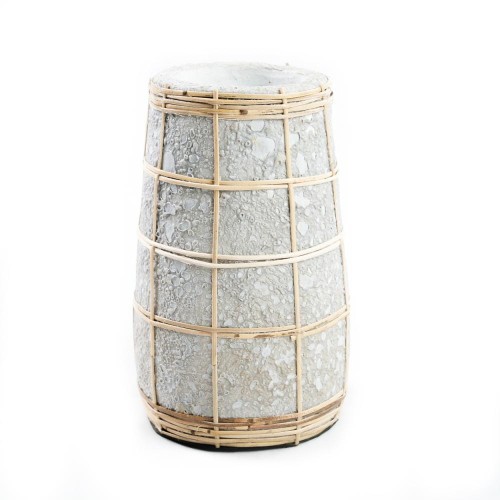 Wazon Cutie Concrete S terakota i rattan - Bazar Bizar