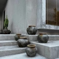 Pot cover Styly S Grey terracotta raffia - Bazar Bizar