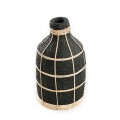 Wazonik Whoopy Black L terakota z rattanową siatką - Bazar Bizar