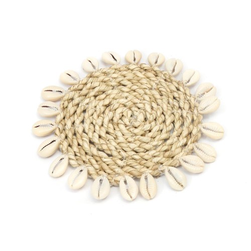 Podkładka pod szklankę Seagrass Shell trawa morska i muszle, 2 szt - Bazar Bizar