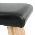 Upholstered stool from suar wood and leather - Bazar Bizar