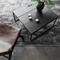 Square coffee table Austin Square leather iron - Muubs
