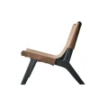 Modern lounge chair Philosophy mango wood and leather - Muubs