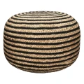 Jute pouffe Bombay Ø50 natural black - Pomax