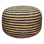 Jute pouffe Bombay Ø50 natural black - Pomax