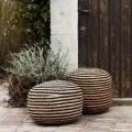 Jute pouffe Bombay Ø50 natural black - Pomax