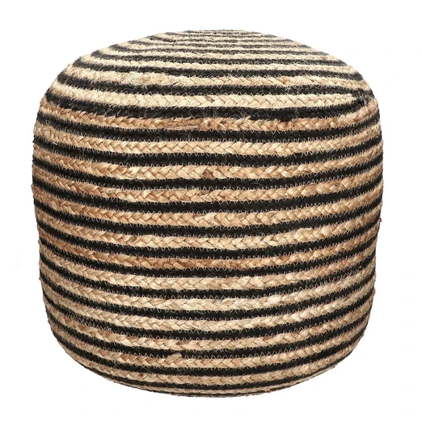 Jute pouffe Bombay jØ45 natural black - Pomax