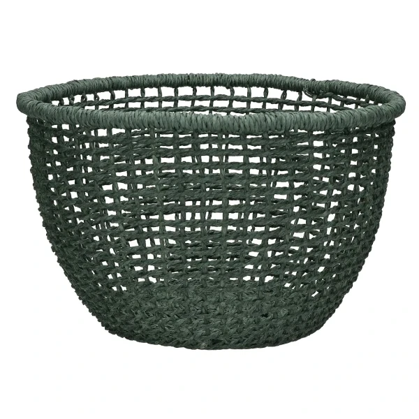 Paper wicker basket Osteria 30 forest green - Pomax