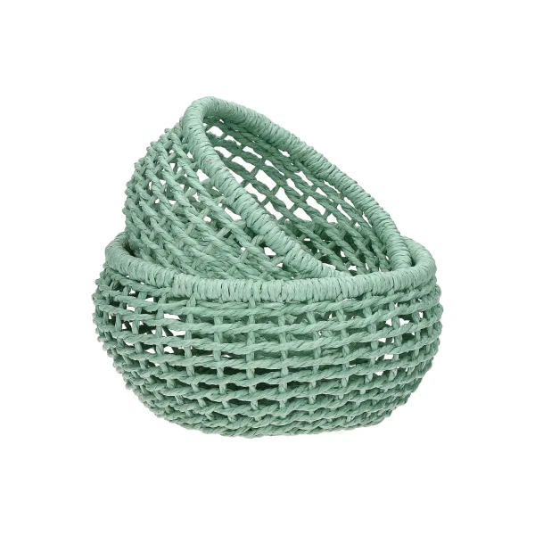 Paper wicker storage baskets Osteria mint, 2 pcs - Pomax