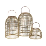 Large rattan bamboo lanterns Nord-By, set of 3 - Pomax
