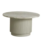 Stolik kawowy z marmurowym blatem Erie Ivory Ø75 - Nordal