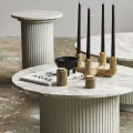 Stolik z marmurowym blatem Erie Ivory Ø90 - Nordal