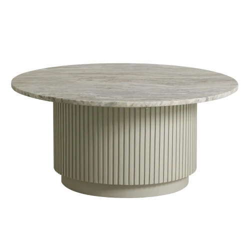 Stolik z marmurowym blatem Erie Ivory Ø90 - Nordal