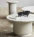 Stolik pomocniczy marmurowy blat Erie Ivory Ø40 - Nordal