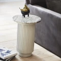 Stolik pomocniczy marmurowy blat Erie Ivory Ø40 - Nordal