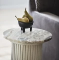 Stolik pomocniczy marmurowy blat Erie Ivory Ø40 - Nordal
