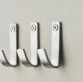 Hak ścienny stalowy, szczotkowany srebrny, 3-pak - Meraki