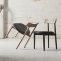 Krzesło drewniane z tapicerowanym siedziskiem Tetra Dark Oak - Muubs