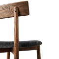 Krzesło drewniane z tapicerowanym siedziskiem Tetra Dark Oak - Muubs