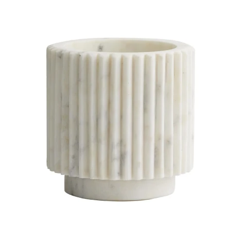 Doniczka marmurowa, biała - Nordal