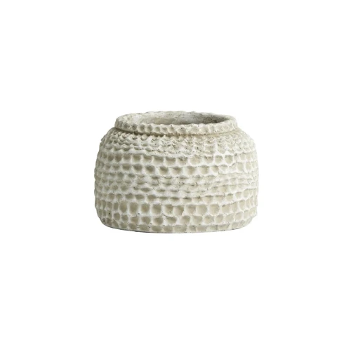 Doniczka z cementu Aoba Ø16, biała - Nordal