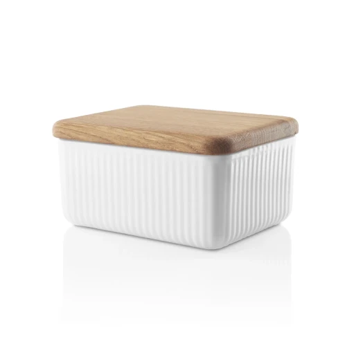 Maselniczka porcelanowa z dębową pokrywką Legio Nova, biała - Eva Solo