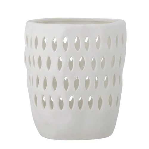 Świecznik biały Matil Ø14, ceramika - Bloomingville