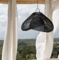 Czarny rattanowy abażur do lamp sufitowych wiszących Cloud M - Bazar Bizar