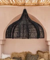 Czarny abażur rattanowy do lampy wiszącej Whipped XL - Bazar Bizar