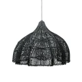 Czarny abażur rattanowy do lampy wiszącej Whipped M - Bazar Bizar