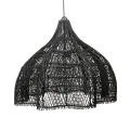Czarny abażur rattanowy do lampy wiszącej Whipped M - Bazar Bizar