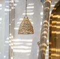 Ażurowy abażur rattanowy do lamp sufitowych Bala S, naturalny - Bazar Bizar