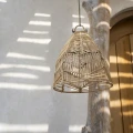 Ażurowy abażur rattanowy do lamp sufitowych Bala S, naturalny - Bazar Bizar