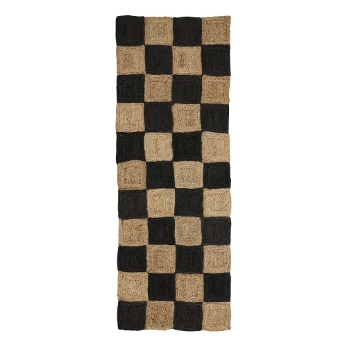 Dywanik z juty pleciony Nanea 200x70, szachownica - Nordal