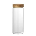 Szklany pojemnik z drewnianą pokrywką Kauna 690 ml - Bloomingville