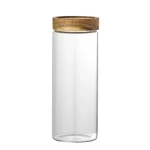 Szklany pojemnik z drewnianą pokrywką Kauna 690 ml - Bloomingville