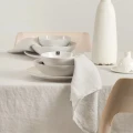 Lniane serwetki materiałowe na stół beżowe 45x45 Sunshine Fog, 4-pak - Himla