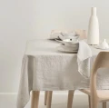 Lniany obrus na stół beżowy 145x250 Sunshine Fog - Himla