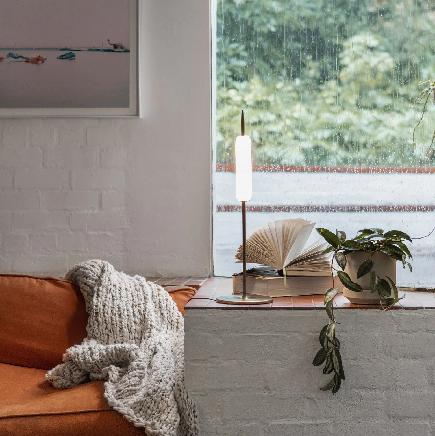 minimalistyczna lampa stołowa Dunhammer Ekta Living, Natural Home Decor