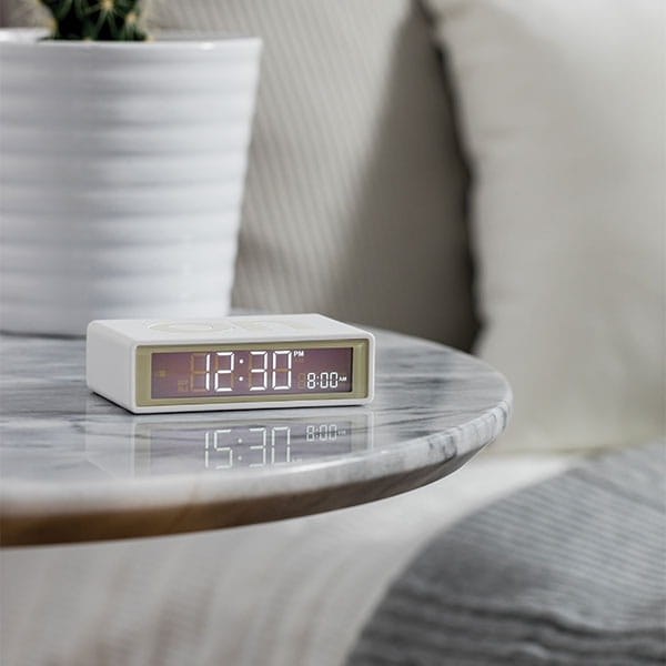 Lexon Flip+ budzik elektroniczny na baterie, naturalhomedecor