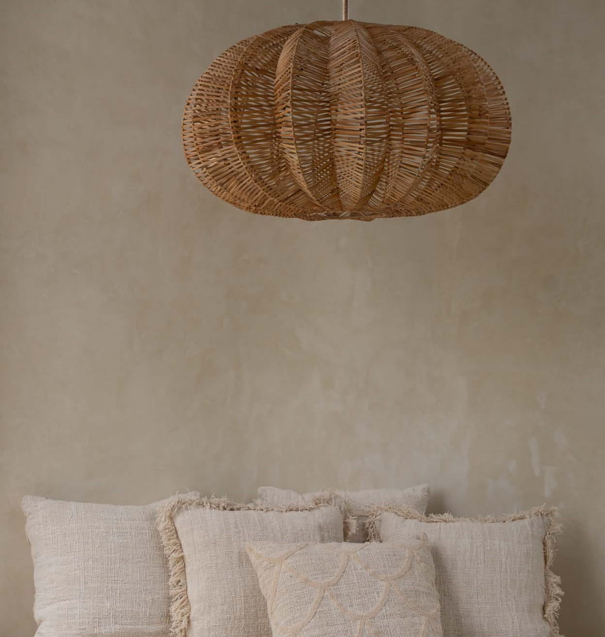 Duży rattanowy abażur do lampy wiszącej Natural Home Decor