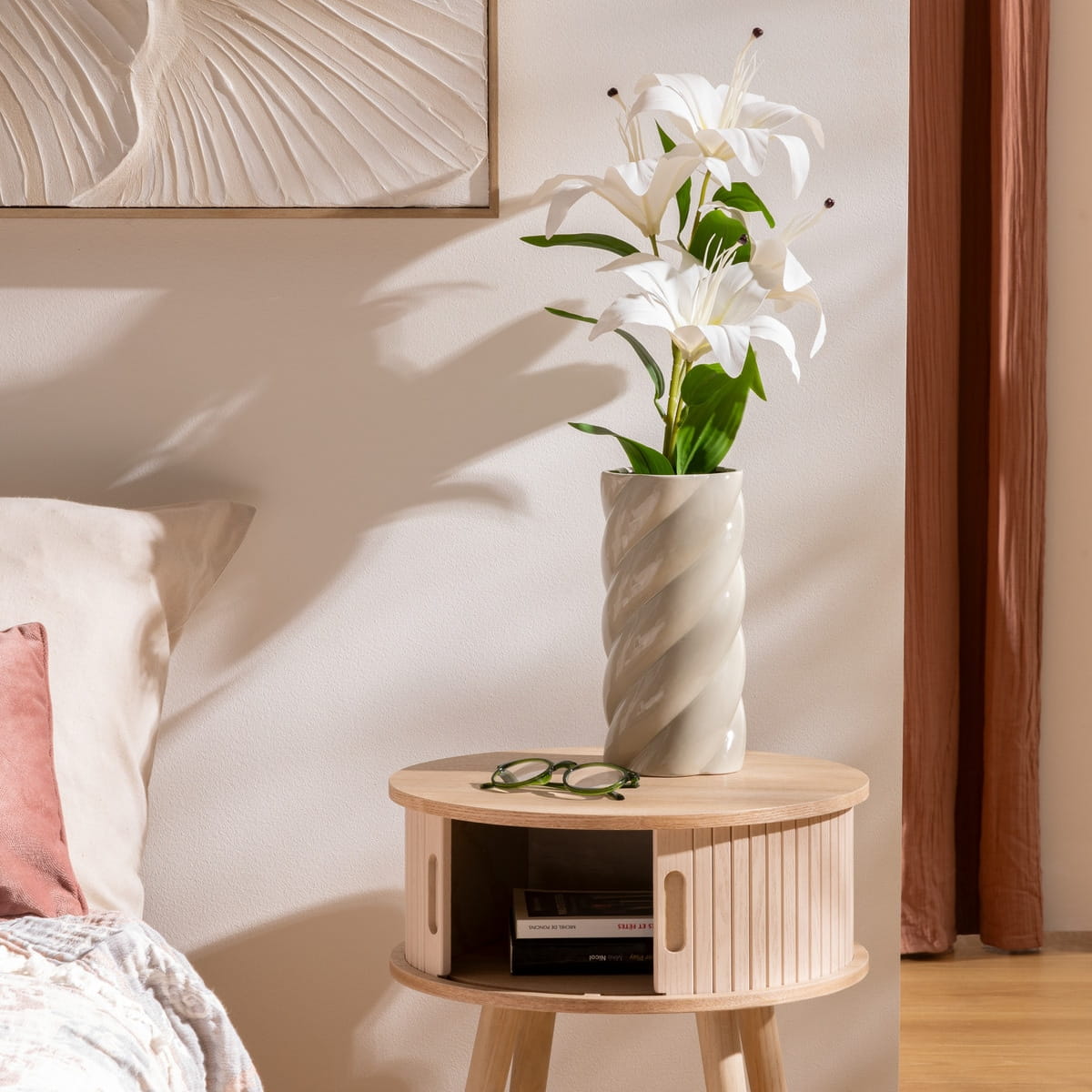 wazon ceramiczny z wirującym wzorem, natural home decor