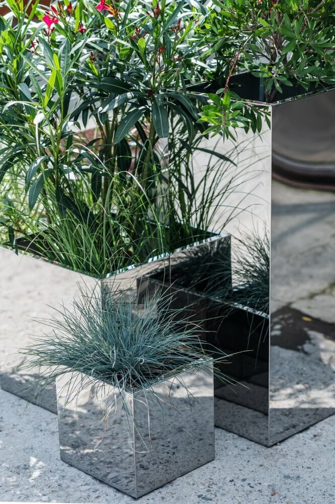 lustrzana donica, natural home decor