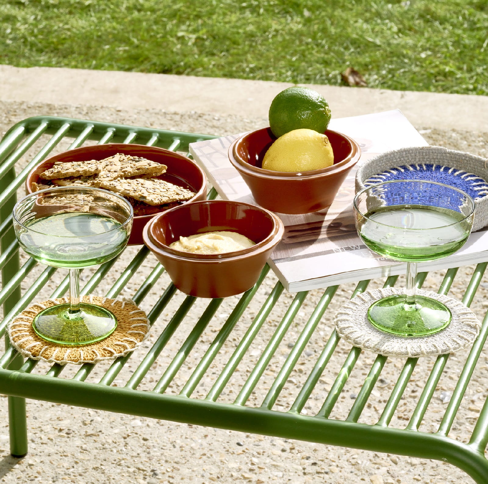 Kieliszki koktajlowe z paskiem, Pomax, Natural Home Decor