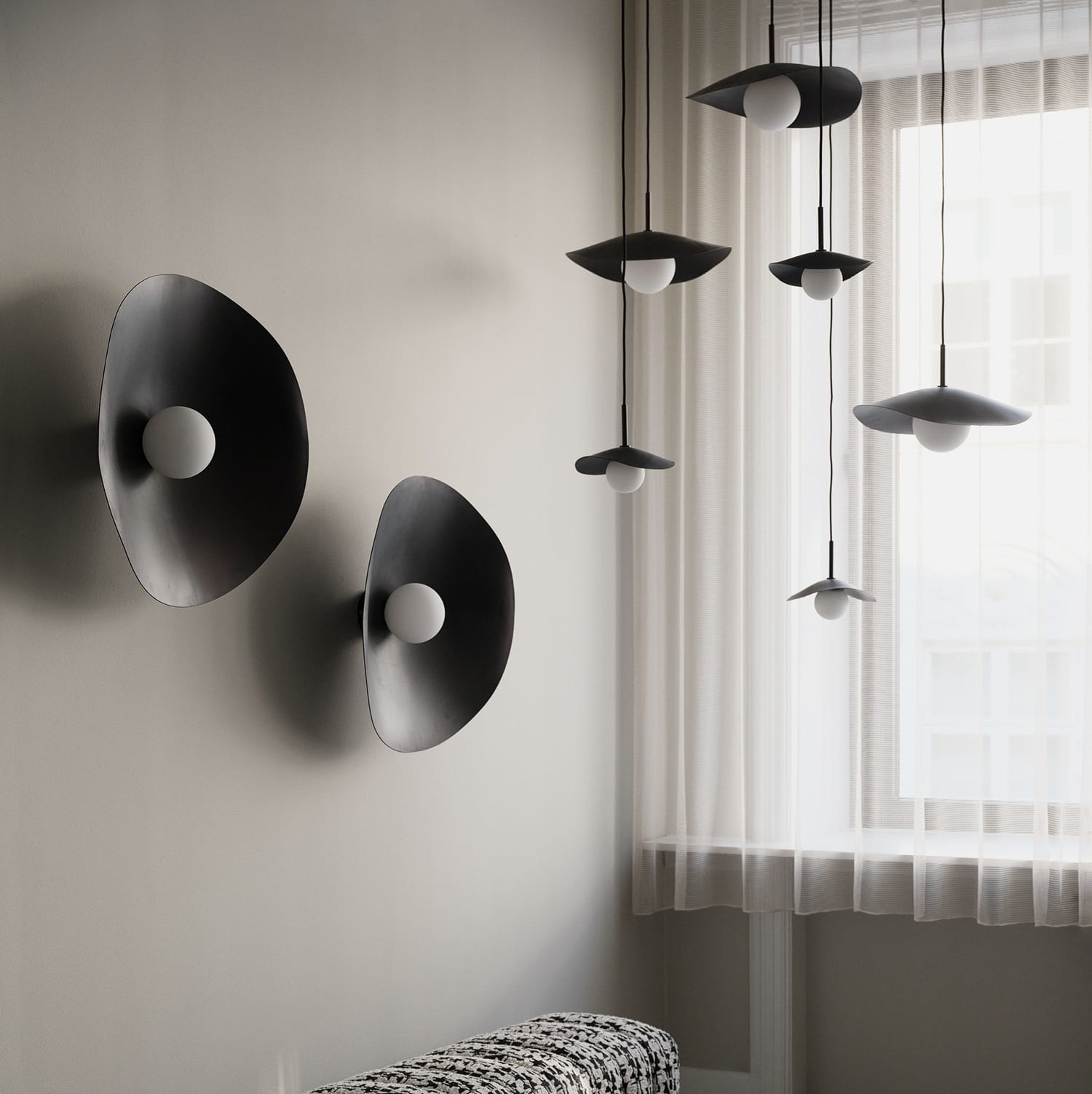 Lampa wisząca nad stół elegancka lampa sufitowa Fuji Norr11 Natural Home Decor